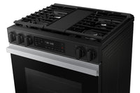 Samsung 6 Cu. Ft. Smart Gas Slide In Range with Air Fry and Fan Convection - Stainless Steel - NSG6D… | Cuisinière intelligente à gaz encastrée Samsung de 6 pi³ avec friture à air et convection par ventil…