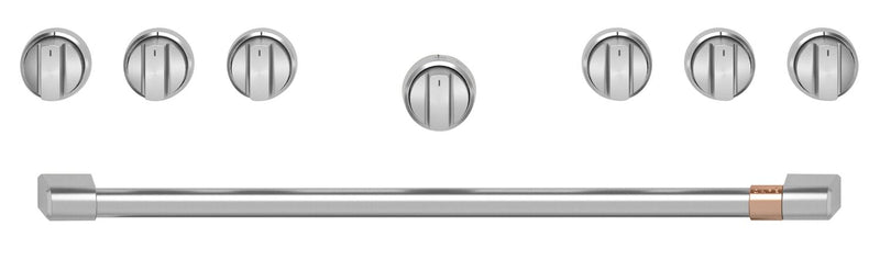 Café Handle and Knob Set for 36" Range in Brushed Stainless - CXPR6HKPTSS 