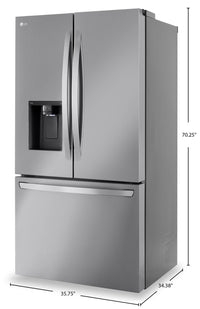 LG 36" 31 Cu. Ft. French-Door Standard-Depth MAX™ Refrigerator - Smudge Proof Stainless Steel - LRFX… | Réfrigérateur LG de 31 pi³ et de 36 po à portes françaises de profondeur standard MAXMC - acier inox…