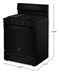 Whirlpool 5 Cu. Ft. Smart Gas Range with Air Fry and Self-Clean - Black - WFGS7530RB | Cuisinière intelligente à gaz Whirlpool de 5 pi³ avec friture à air et autonettoyage - noire - WFGS7530RB | WFGS75RB