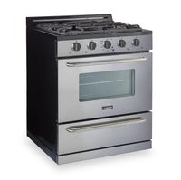 Classic Off-Grid by Unique 30" 3.9 Cu. Ft. Propane Range with Battery Ignition - UGP-30G OF2 S/S  | Cuisinière au gaz propane hors réseau classique Unique de 30 po et de 3,9 pi3 avec allumage à pile - UGP-30G OF2 S/S  | UGP30GSS
