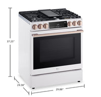 LG Studio 6.3 Cu. Ft. InstaView® Smart Gas Range with Air Fry - Essence White - LSGS6338N | Cuisinière à gaz intelligente LG Studio de 6,3 pi3 avec hublot InstaViewMD et friture à air - essence blanche - LSGS6338N | LSGS6338