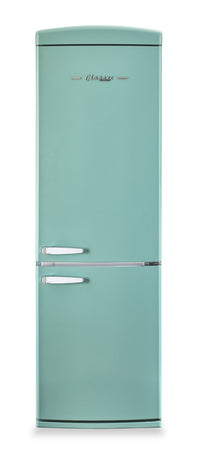 Classic Retro by Unique 24" 12 Cu. Ft. Bottom-Freezer Refrigerator - Ocean Mist Turquoise - UGP-340L T AC | Réfrigérateur Classic Rétro par Unique de 24 po et de 12 pi3 à congélateur inférieur - turquoise brume marine - UGP-340L T AC | U340LTAC