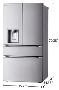 LG 36" 29 Cu. Ft. French-Door Refrigerator - Smudge Proof Stainless Steel - LF29S8330S | Réfrigérateur LG de 29 pi³ et de 36 po à portes françaises - acier inoxydable Smudge-ProofMD - LF29S…