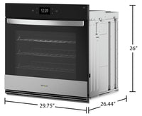 Whirlpool 30" 4.3 Cu. Ft. Electric Single Wall Oven with True Convection - Fingerprint Resistant Sta… | Four mural simple électrique Whirlpool de 4,3 pi³ et de 30 po avec convection véritable - acier inox…