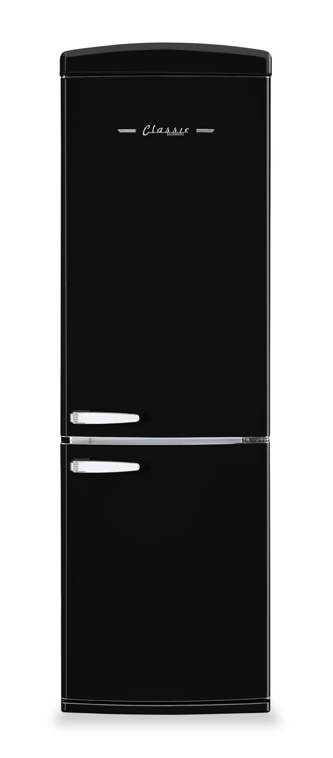 Classic Retro by Unique 24" 12 Cu. Ft. Bottom-Freezer Refrigerator - Midnight Black - UGP-340L B AC | Réfrigérateur Classic Rétro par Unique de 24 po et de 12 pi3 à congélateur inférieur - noir minuit - UGP-340L B AC | U340LBAC