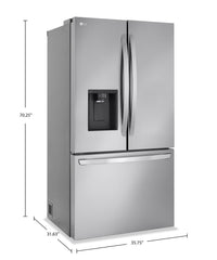 LG 26 Cu. Ft. Smart Counter-Depth MAX™ Refrigerator with Dual Ice Makers - LRFXC2606S 