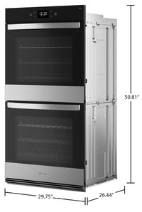 Whirlpool 30" 10 Cu. Ft. Electric Double Wall Oven with True Convection - Fingerprint Resistant Stai… | Four mural double électrique Whirlpool de 10 pi³ et de 30 po avec convection véritable - acier inoxy…