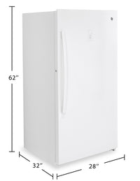 GE 14.1 Cu. Ft. Frost-Free Upright Freezer - White - FUF14DLRWW | Congélateur vertical GE sans givre de 14,1 pi³ - blanc - FUF14DLRWW | FUF14DWW