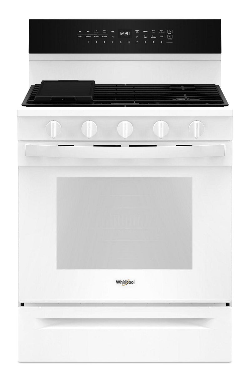 Whirlpool 5 Cu. Ft. Smart Gas Range with Air Fry and Self-Clean - White - WFGS7530RW | Cuisinière intelligente à gaz Whirlpool de 5 pi³ avec friture à air et autonettoyage - blanche - WFGS7530RW | WFGS75RW