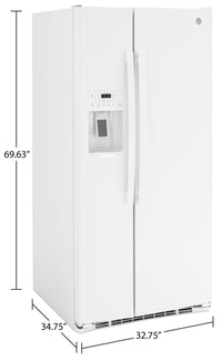 GE 23 Cu. Ft. Side-by-Side Refrigerator - GSS23GGPWW 