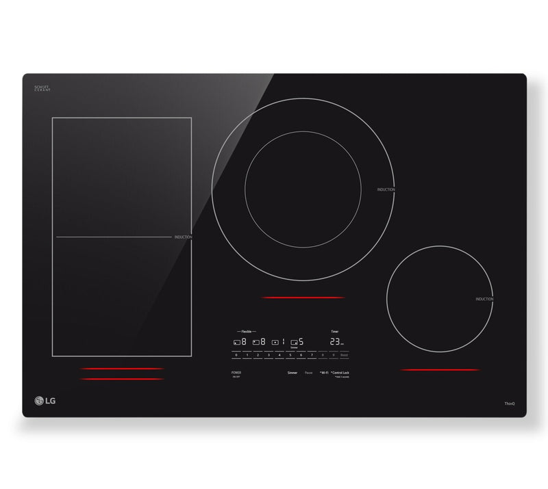 LG 30" Smart Induction Cooktop with UltraHeat™ Element - Black - CBIH3017BE | Surface de cuisson intelligente à induction LG de 30 po avec élément UltraHeatMC - noire - CBIH3017BE | CBIH37BE