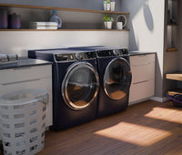 Profile 6.1 Cu. Ft. Front-Load Washer and 7.8 Cu. Ft. Electric Dryer with Steam and Built-In Wi-Fi | Laveuse à chargement frontal de 6,1 pi³ et sécheuse électrique de 7,8 pi³ de Profile avec vapeur et Wi-Fi intégré | GEFL870B