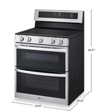 LG 7.3 Cu. Ft. Smart Double Oven Electric Range with ProBake Convection® - Stainless Steel - LDEL7324SE | Cuisinière intelligente électrique LG à four double de 7,3 pi3 avec convection ProBake ConvectionMD - acier inoxydable - LDEL7324SE | LDEL7324