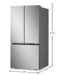 LG 33" 25 Cu. Ft. Smart French-Door Refrigerator with Ice Maker - Stainless Steel - LF25S6200S | Réfrigérateur intelligent LG de 33 po et de 25 pi³ à portes françaises avec machine à glaçons - acier inoxydable - LF25S6200S | LF25S62S