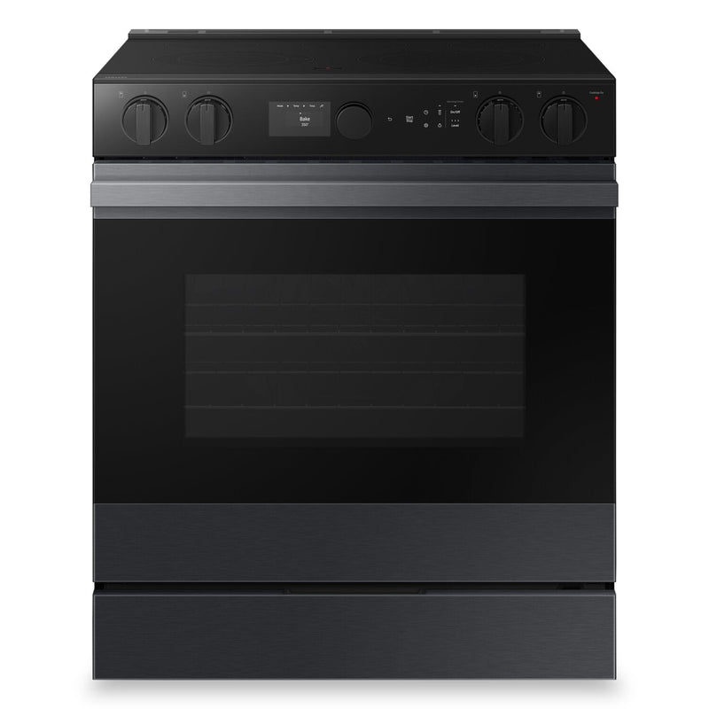 Samsung 6.3 Cu. Ft. Smart Electric Slide In Range with Air Fry and Air Sous Vide - Matte Black - NSE… | Cuisinière intelligente électrique encastrée Samsung de 6,3 pi³ avec friture à air et Air Sous Vide …