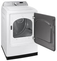 Samsung 5.4 Cu. Ft. Smart Top-Load Washer and 7.4 Cu. Ft. Electric Dryer - White | Laveuse intelligente à chargement par le haut 5,4 pi³, sécheuse électrique 7,4 pi³ Samsung - blanches | SATL350I