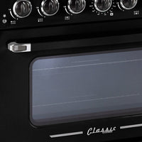 Classic Retro by Unique 36" 5.2 Cu. Ft. 6-Burner Gas Range with Convection - Midnight Black - UGP-36CR B | Cuisinière à gaz Classic Rétro par Unique de 36 po et de 5,2 pi3 à 6 brûleurs avec convection - noir minuit - UGP-36CR B | UGP36CRB