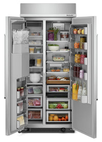 KitchenAid 36" 20.8 Cu. Ft. Side-by-Side Refrigerator - Stainless Steel with PrintShield™ - KBSD706M… | Réfrigérateur KitchenAid de 20,8 pi³ et de 36 po à compartiments juxtaposés - acier inoxydable avec …