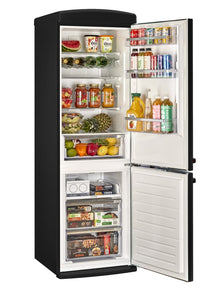 Classic Retro by Unique 24" 12 Cu. Ft. Bottom-Freezer Refrigerator - Matte Black - UGP-340L MB AC | Réfrigérateur Classic Rétro par Unique de 24 po et de 12 pi3 à congélateur inférieur - noir mat - UGP-340L MB AC | 340LMBAC