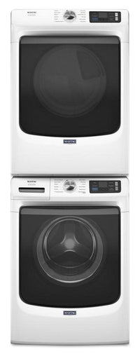 Maytag 5.8 Cu. Ft. Pet Pro Smart Front-Load Washer and 7.4 Cu. Ft. Electric Dryer - White | Laveuse intelligente à chargement frontal Pet Pro de 5,8 pi³ et sécheuse électrique de 7,4 pi³ de Maytag – blanches | MAFL702W