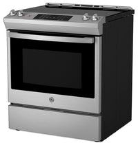 GE 5.3 Cu. Ft. Electric Range with Self Clean and Convection - Stainless Steel - JCS830SVSS | Cuisinière électrique GE de 5,3 pi³ avec autonettoyage et convection - acier inoxydable - JCS830SVSS