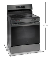 Frigidaire 5.3 Cu. Ft. Electric Range With Air Fry and Convection Bake - Black Stainless Steel - FCR… | Cuisinière électrique Frigidaire de 5,3 pi³ avec friture à air et cuisson par convection - acier ino…