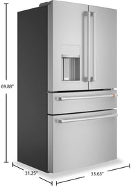 Café 22.3 Cu. Ft. Counter-Depth 4-Door French-Door Refrigerator - CXE22DP2PS1 