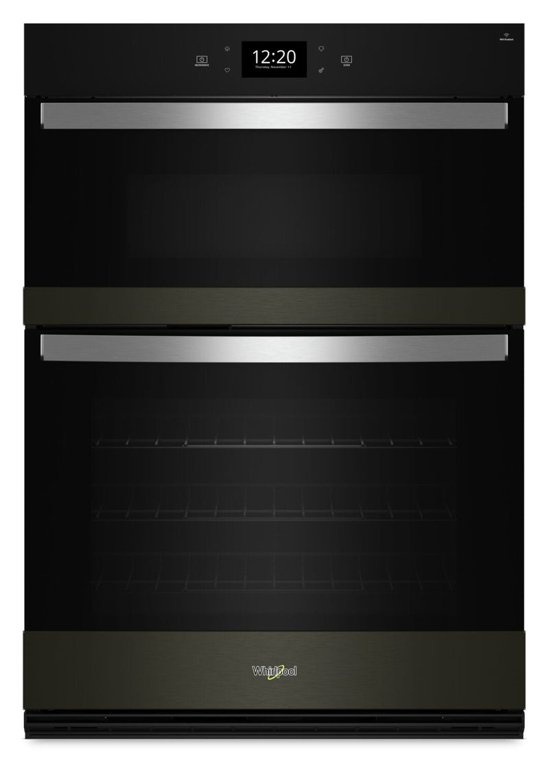 Whirlpool 30" 5 Cu. Ft. Electric Combination Wall Oven with True Convection - Black Stainless Steel … | Four mural combiné électrique Whirlpool de 5 pi³ et de 30 po avec convection véritable - acier inoxy…