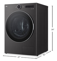 LG 7.8 Cu. Ft. Heat Pump Dryer - Black Steel - Stackable - DLHC6702B | Sécheuse LG de 7,8 pi³ avec pompe à chaleur - acier noir - superposable - DLHC6702B