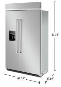 KitchenAid 29.4 Cu. Ft. Built-In Side-by-Side Refrigerator - KBSD708MPS 