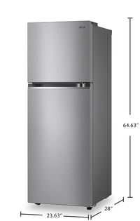 LG 24" 11 Cu. Ft. Top-Mount Refrigerator - Platinum Silver - LT11C2000V | Réfrigérateur LG de 11 pi³ et de 24 po à congélateur supérieur - argenté platine- LT11C2000V