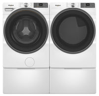 Whirlpool 5.2 Cu. Ft. Smart Front-Load Washer and 7.4 Cu. Ft. Electric Dryer - White  | Laveuse intelligente à chargement frontal de 5,2 pi³, sécheuse électrique de 7,4 pi³ de Whirlpool - blanches  | WHFL57RW