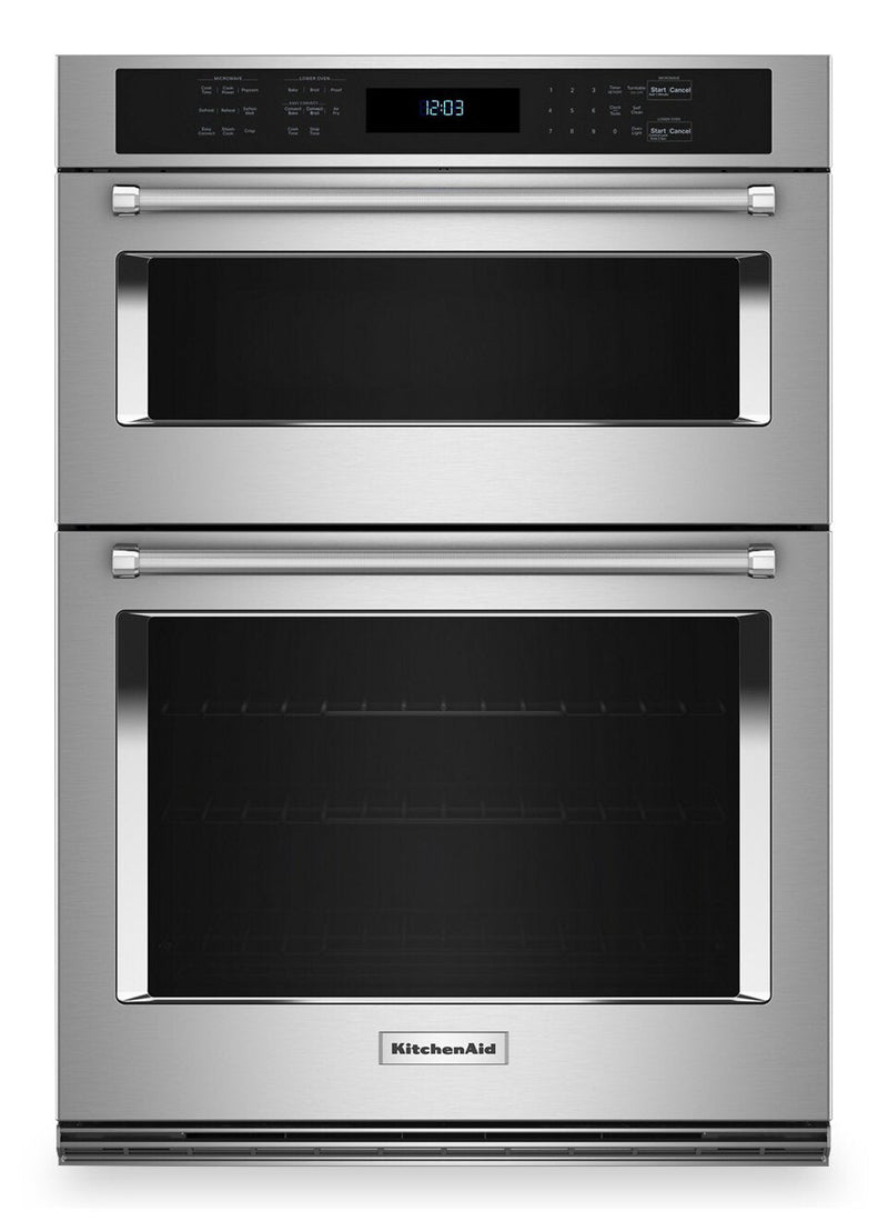 KitchenAid 27" 5.7 Cu. Ft. Electric Combination Wall Oven with True Convection - Stainless Steel - K… | Four mural combiné électrique KitchenAid de 5,7 pi³ et de 27 po avec convection véritable - acier in…