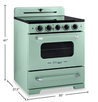 Classic Retro by Unique 30" 3.9 Cu. Ft. Induction Range - Summer Mint Green - UNQ-30CR IC LG | Cuisinière à induction Classic Rétro par Unique de 30 po et de 3,9 pi3 - vert menthe estival - UNQ-30CR IC LG | UNQ30ICG