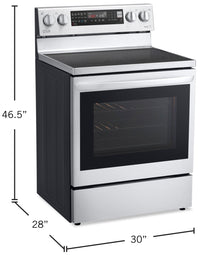 LG 6.3 Cu. Ft. Electric InstaView™ Range with Air Fry - LREL6325F