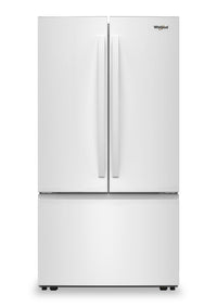 Whirlpool 36" 31 Cu. Ft. French-Door Refrigerator with Ice Maker - White - WRFF3136SW | Réfrigérateur Whirlpool de 36 po et de 31 pi3 à portes françaises avec machine à glaçons - blanc- WRFF3136SW | WRFF313W