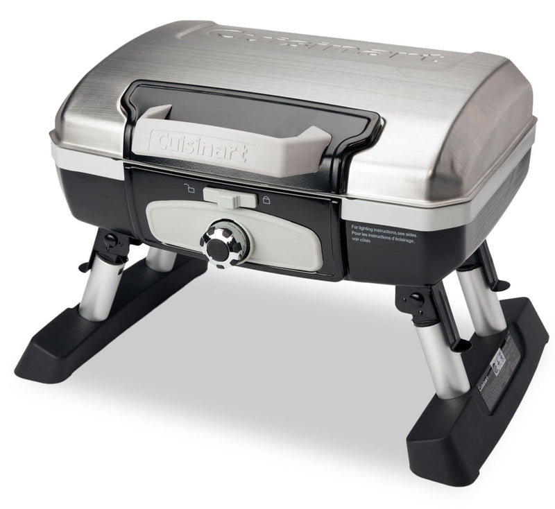 Cuisinart Petite Gourmet Portable Tabletop Gas Grill - Silver - CGG-180TS-C | Barbecue de table à gaz portatif Petit gourmet de Cuisinart - argenté - CGG-180TS-C | CGG180TS