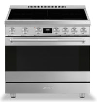 Smeg 4.6 Cu. Ft. Professional Induction Range - SPR36UIMX|Cuisinière professionnelle à induction Smeg de 4,6 pi3 - SPR36UIMX