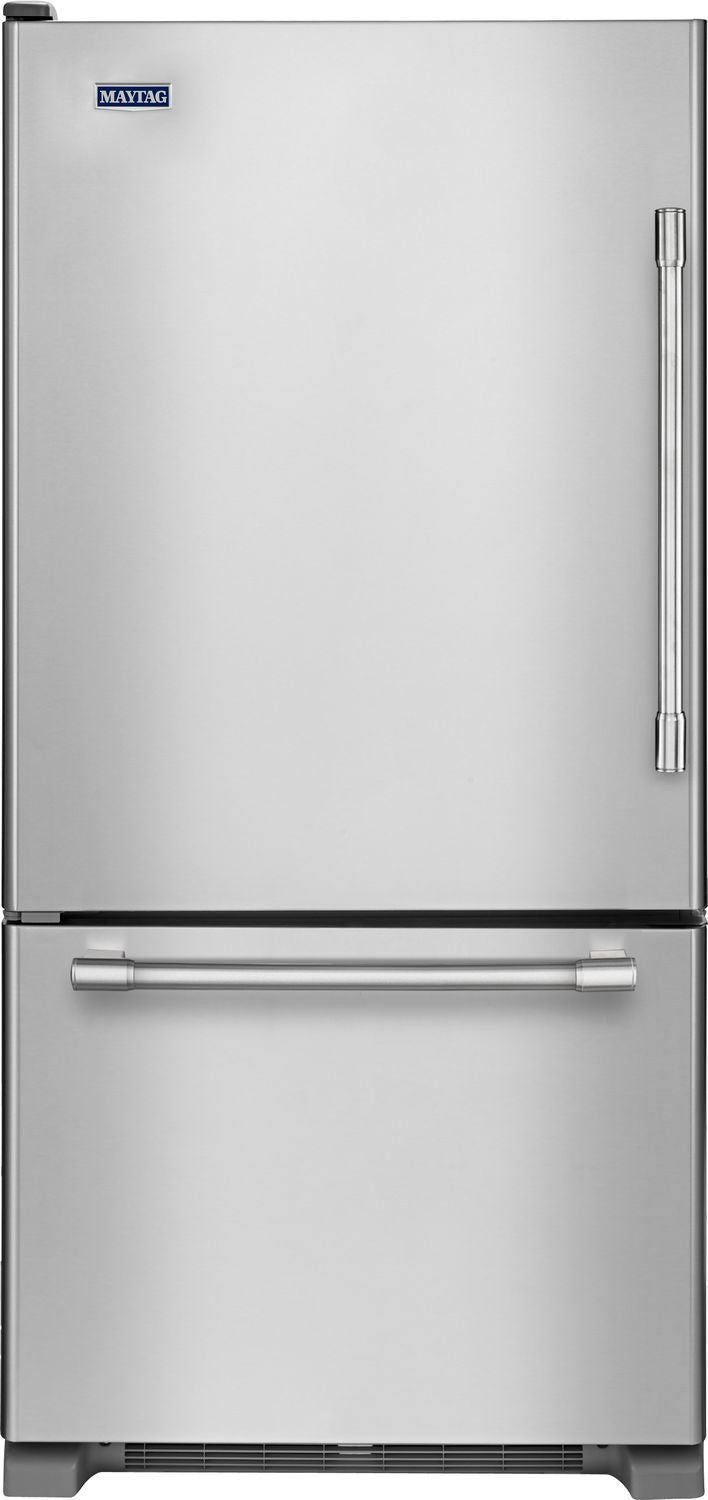 Maytag 30" 19 Cu. Ft. Bottom-Freezer Refrigerator – MBL1957FEZ - Refrigerator in Stainless Steel