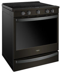 Whirlpool 6.4 Cu. Ft. Smart Slide-in Electric Range with Frozen Bake™ Technology - YWEE750H0HV - Electric Range in Black Stainless Steel