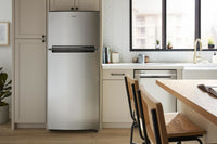 Whirlpool 28" 16.3 Cu. Ft. Top-Mount Refrigerator - Dolos Steel - WRTX5028PM | Réfrigérateur Whirlpool de 16,3 pi³ et de 28 po à congélateur supérieur - acier dolos - WRTX5028PM