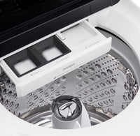 LG 6.1 Cu. Ft. Top-Load Washer with EasyUnload™ and 7.3 Cu. Ft. Electric Dryer with EasyLoad™ - White | Laveuse à chargement par le haut LG 6,1 pi³ avec EasyUnload et sécheuse électrique LG 7,3 pi³ avec EasyLoad - blanches | LGTL840A