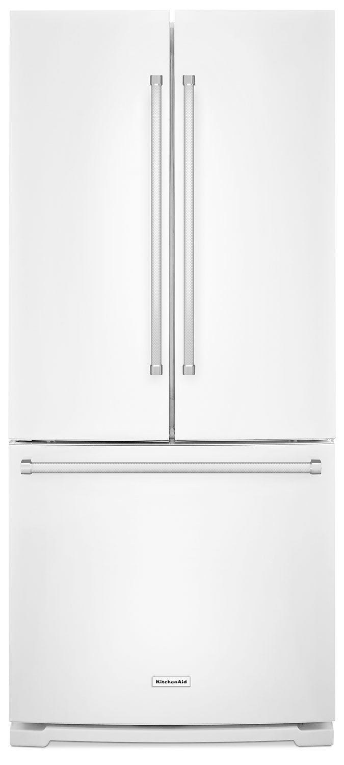 KitchenAid 19.7 Cu. Ft. French Door Refrigerator with Interior Water Dispenser - White - Refrigerator with Ice Maker in White