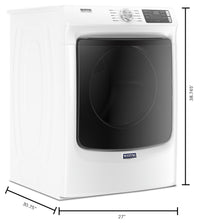 Maytag 7.3 Cu. Ft. Front-Load Electric Dryer with Extra Power - YMED5630HW|Sécheuse électrique Maytag à chargement frontal 7,3 pi3, fonction Extra Power - YMED5630HW|YMED563W