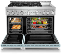 KitchenAid 48" Smart Commercial-Style Gas Range with Griddle - KFGC558JMB|Cuisinière à gaz intelligente KitchenAid 48 po de style commercial, plaque chauffante - KFGC558JMB|KFGC558B