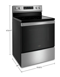 Whirlpool 5.3 Cu. Ft. Electric Range with 5-in-1 Air Fry Oven - YWFE550S0LZ | Cuisinière électrique Whirlpool de 5,3 pi3 avec option de friture à air 5 en 1 - YWFE550S0LZ | YWFE55LZ