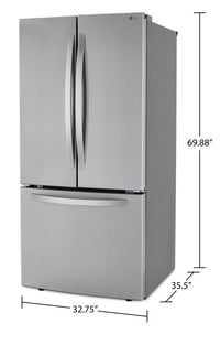 LG 25.1 Cu. Ft. French-Door Refrigerator - LRFNS2503S | Réfrigérateur LG de 25,1 pi³ à portes françaises - LRFNS2503S | LRFNS25S